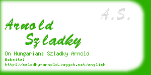 arnold szladky business card